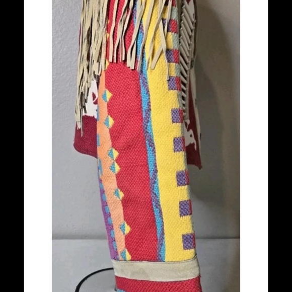 Vintage Pioneer Wear Womans Fringe Jacket Western Multicolored Adult Size Large - Picture 3 of 12